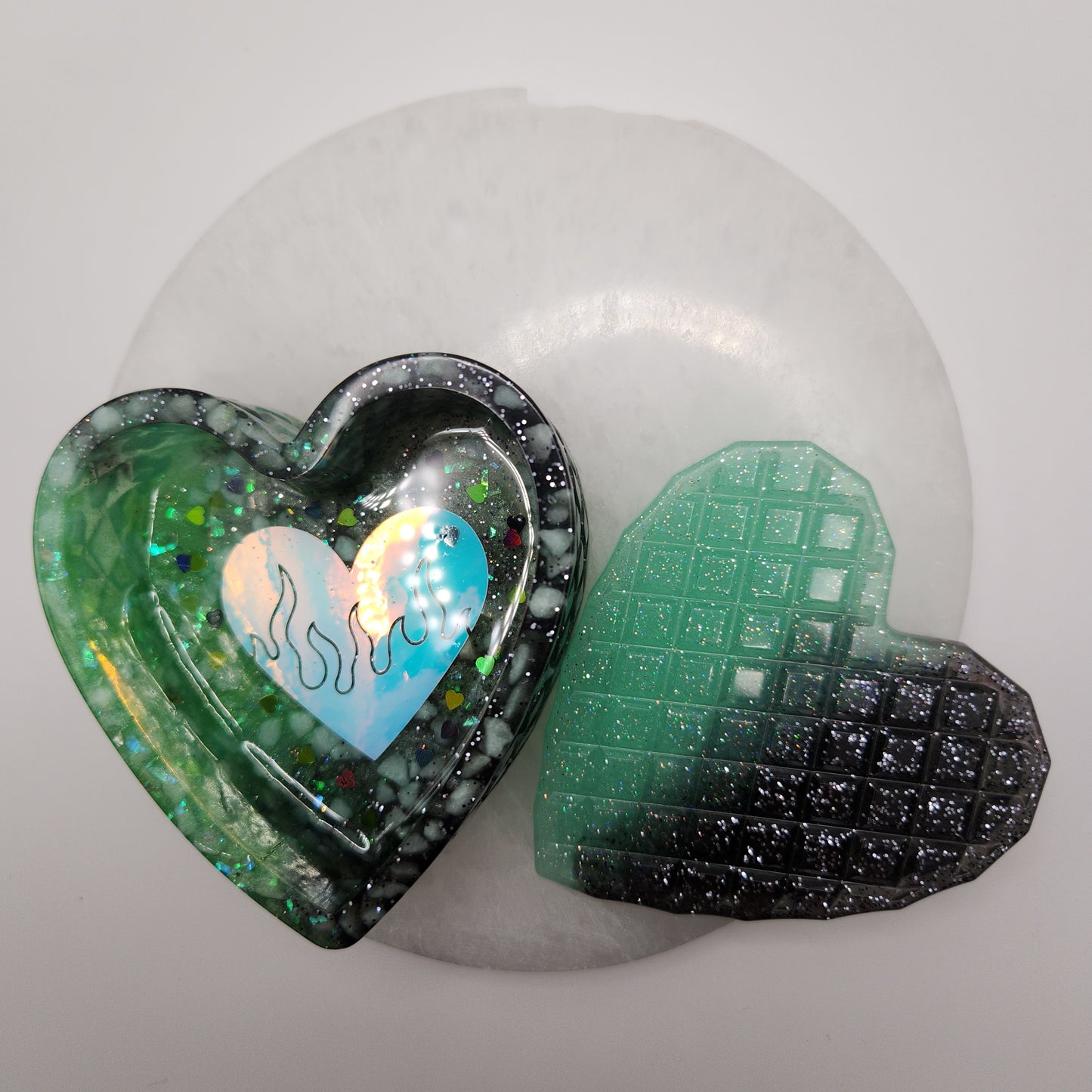 Glow in the dark heart holder