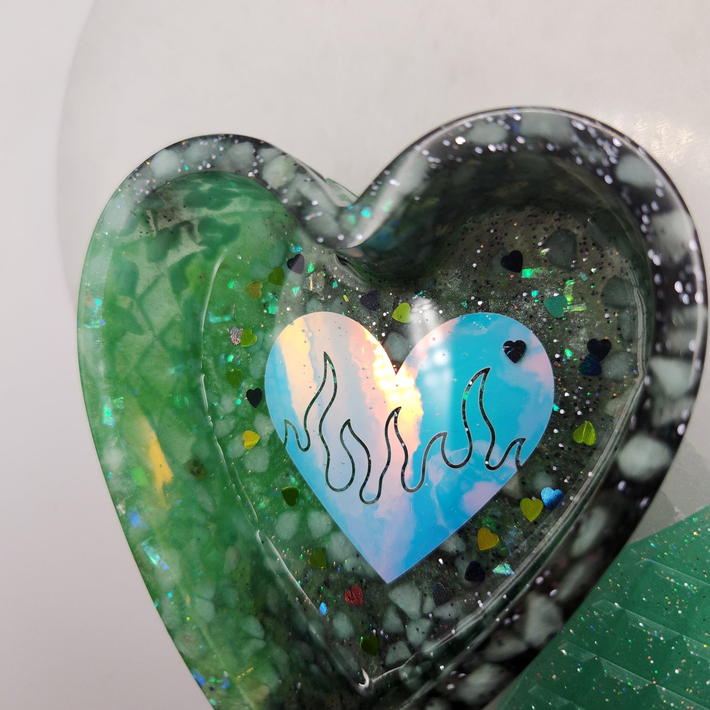 Glow in the dark heart holder