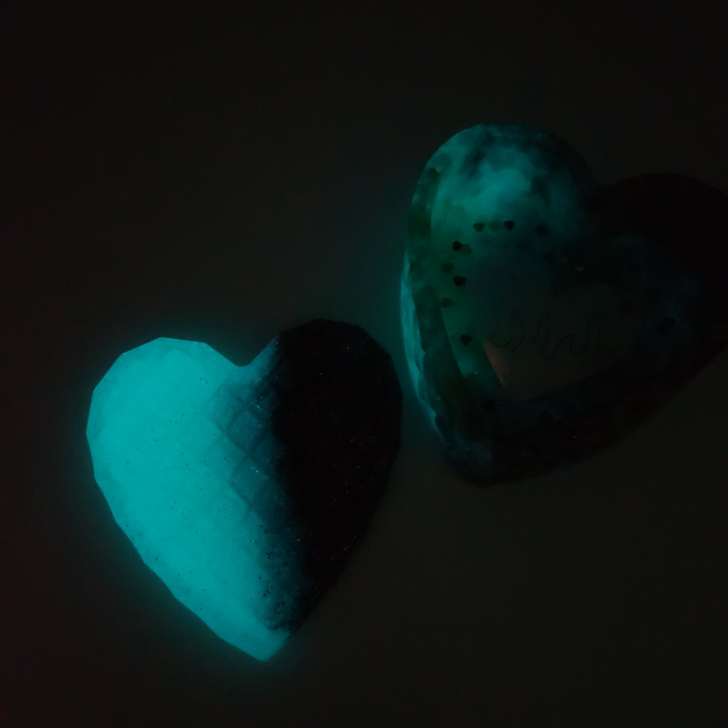 Glow in the dark heart holder