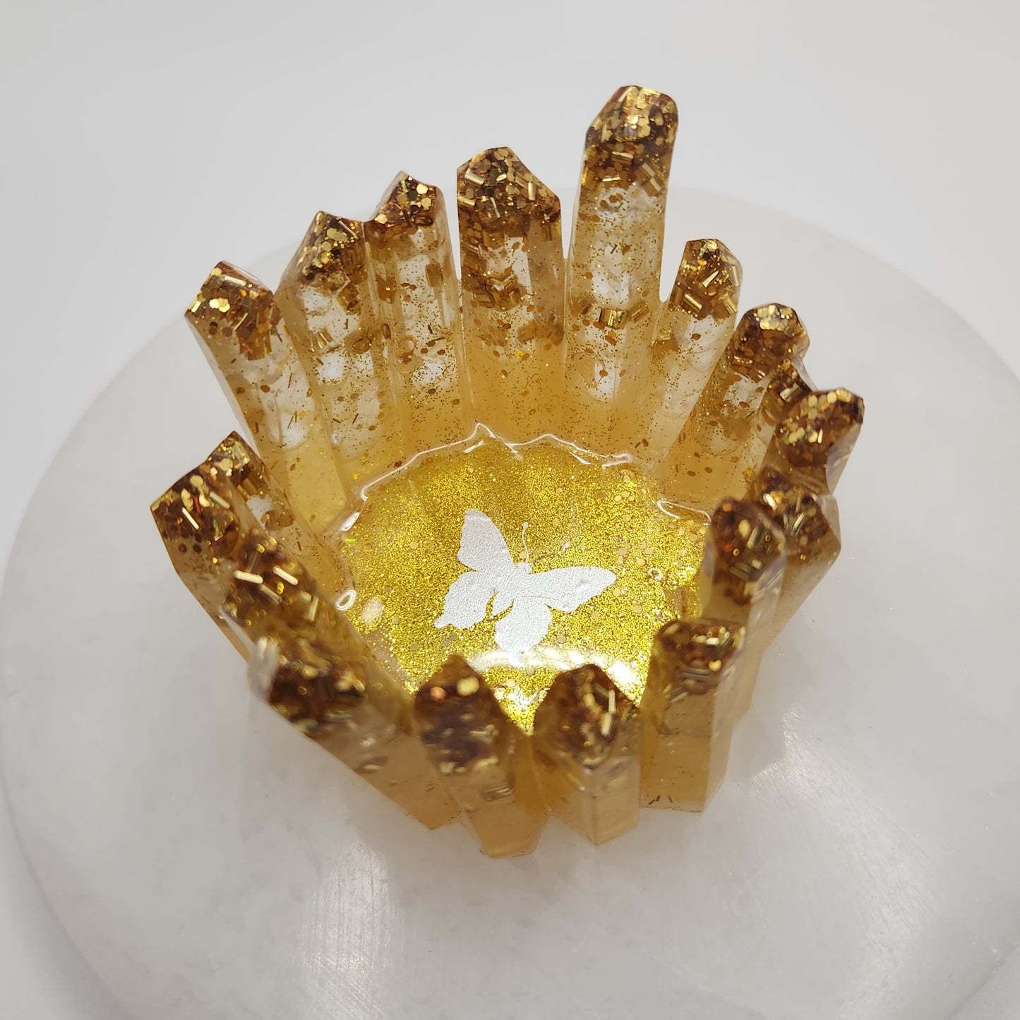 Crystal molded trinket holder