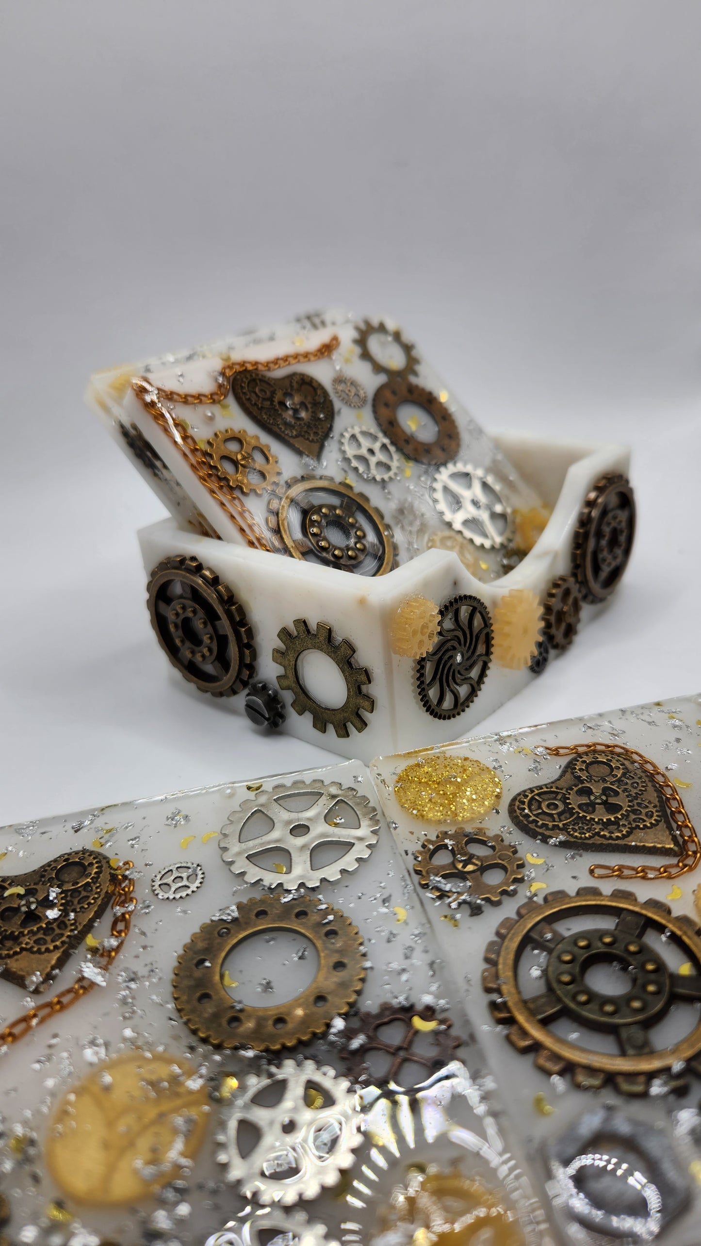 Steampunk coaster set