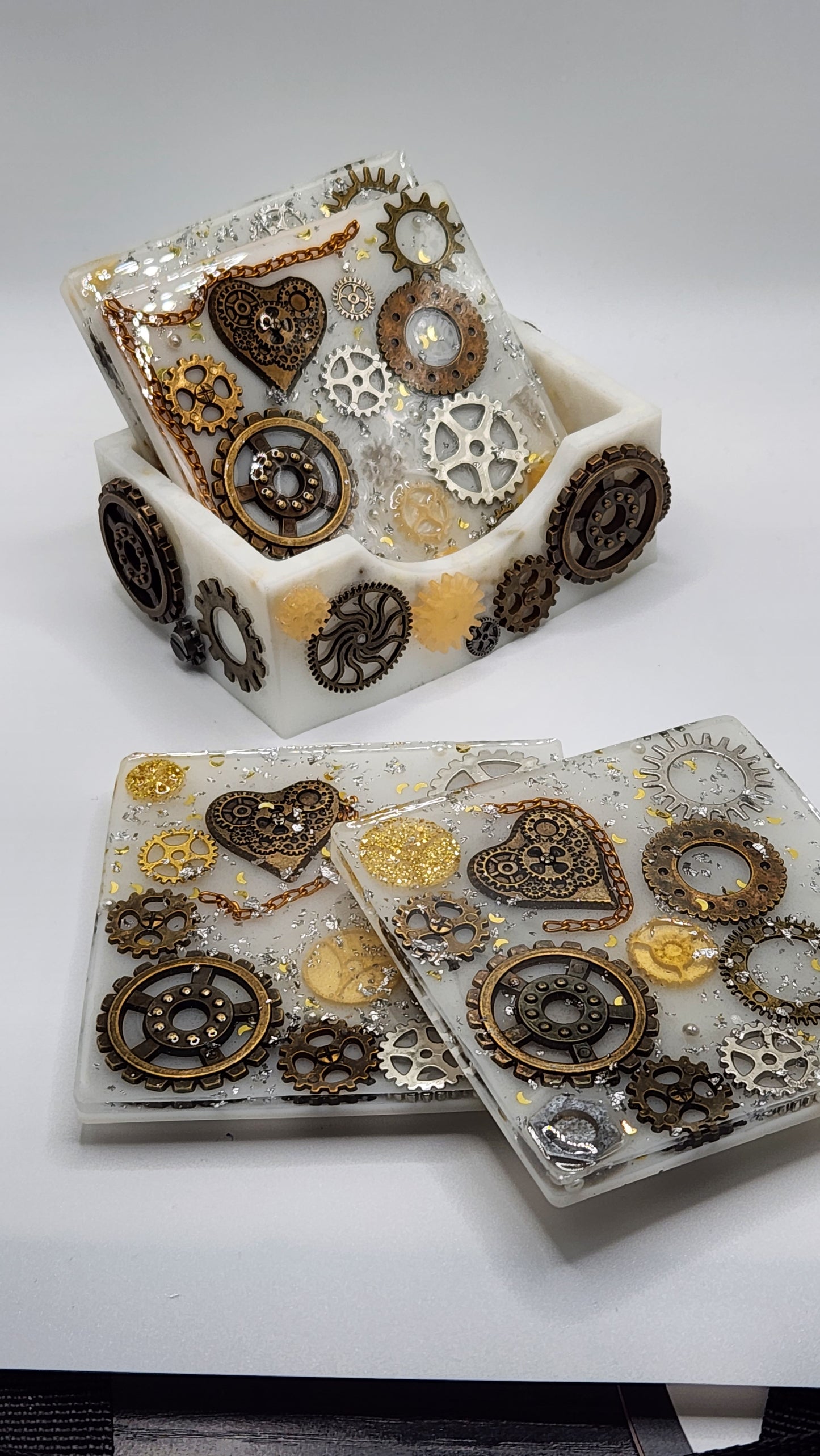 Steampunk coaster set