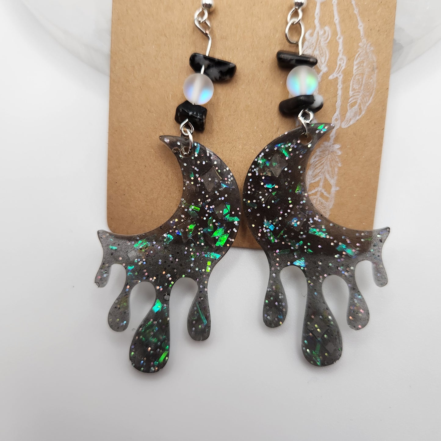 Dripping moon Earrings