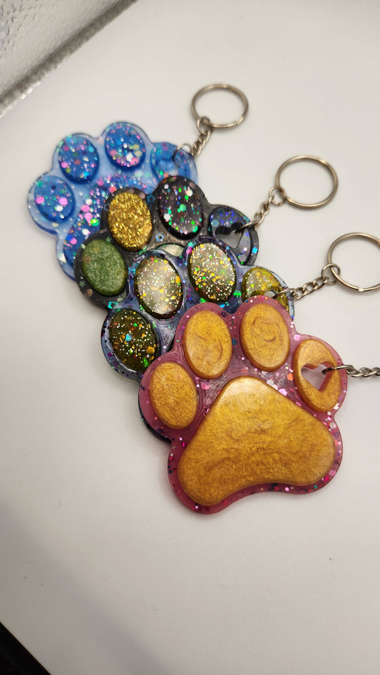 Paw print keychains